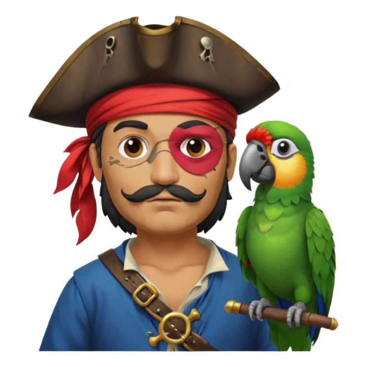 pirate and parrot sticker