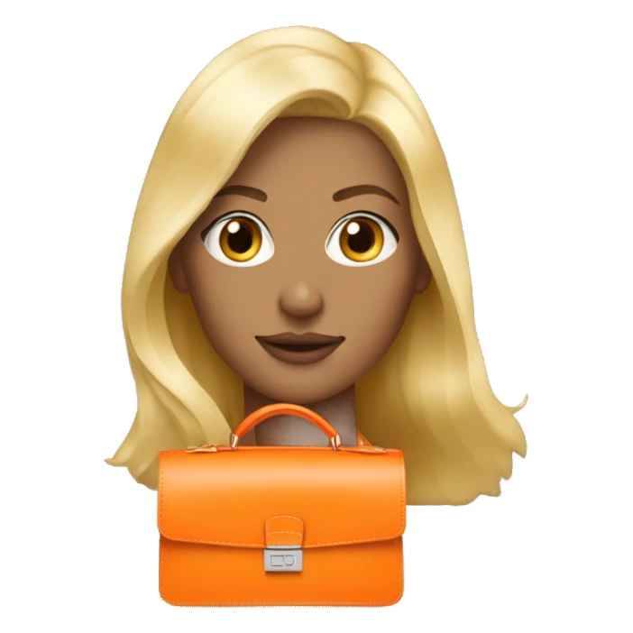 Blonde woman with orange birkin  sticker