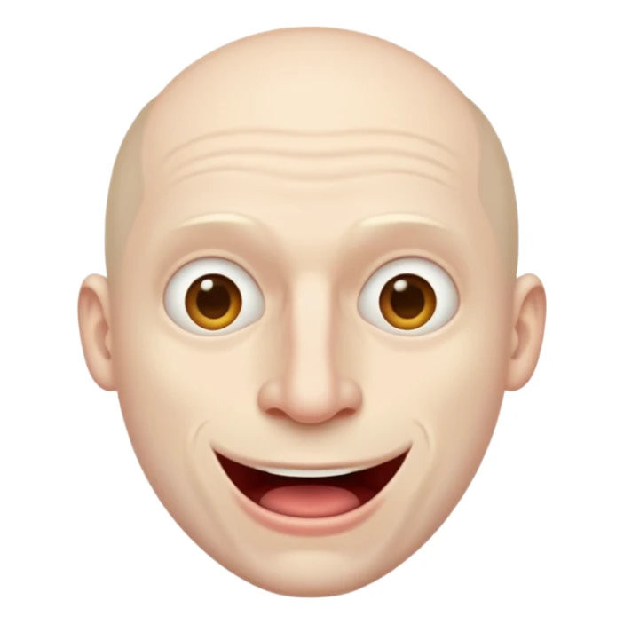 Creepy man with big mouth and no nose and ears no nise sticker