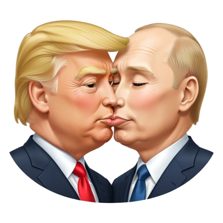 Putin and Trump kissing  sticker