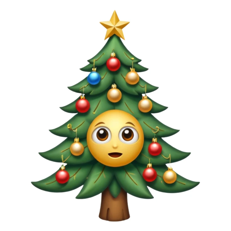 CREA UNA IMAGEN DE UN ARBOL DE NAVIDAD CON OJOS Y BOCA sticker