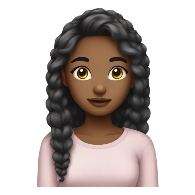 Cute girl with lashes and cute clothing  sticker