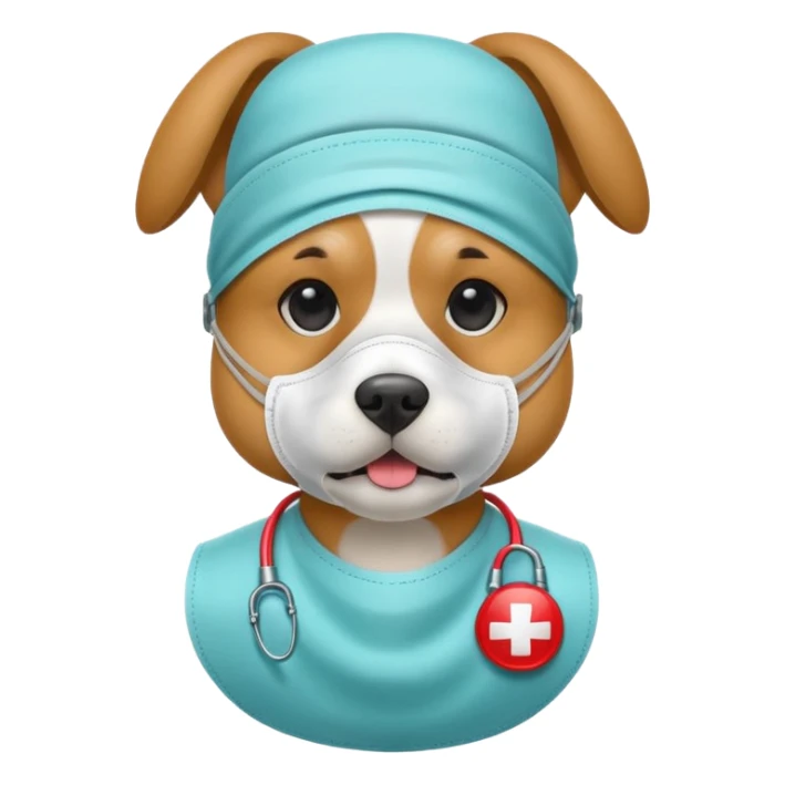 dog Wearing Medical Mask sticker