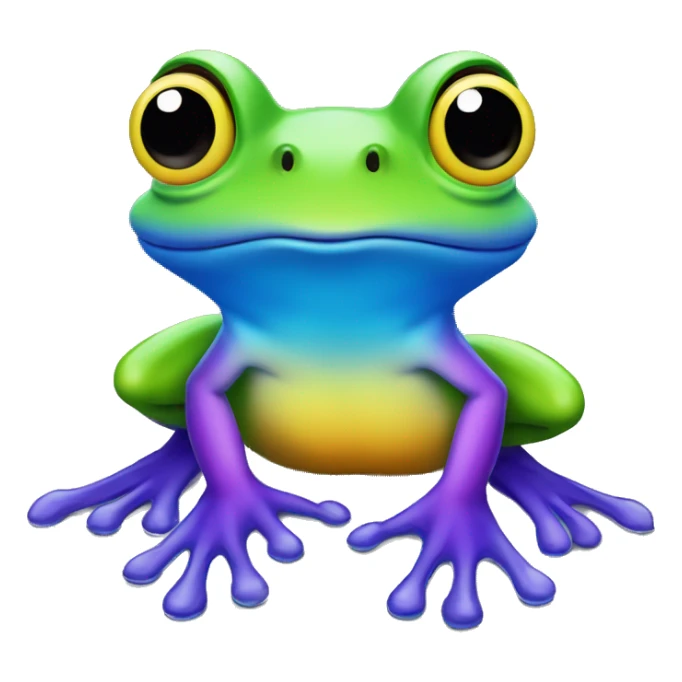Une grenouille au couleurs de larc en ciel sticker