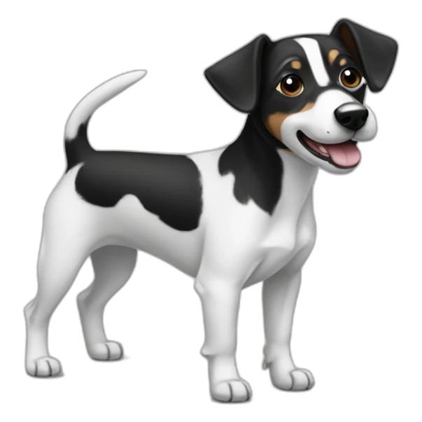 Black and white Jack russel with raise black ears sticker