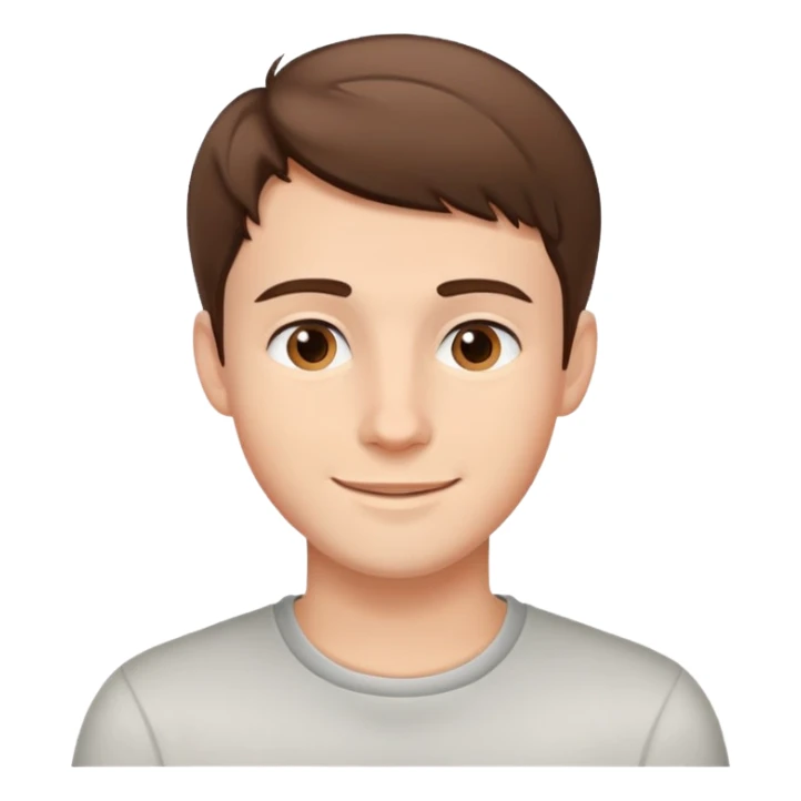 young man with short brown hair and friendly smile sticker
