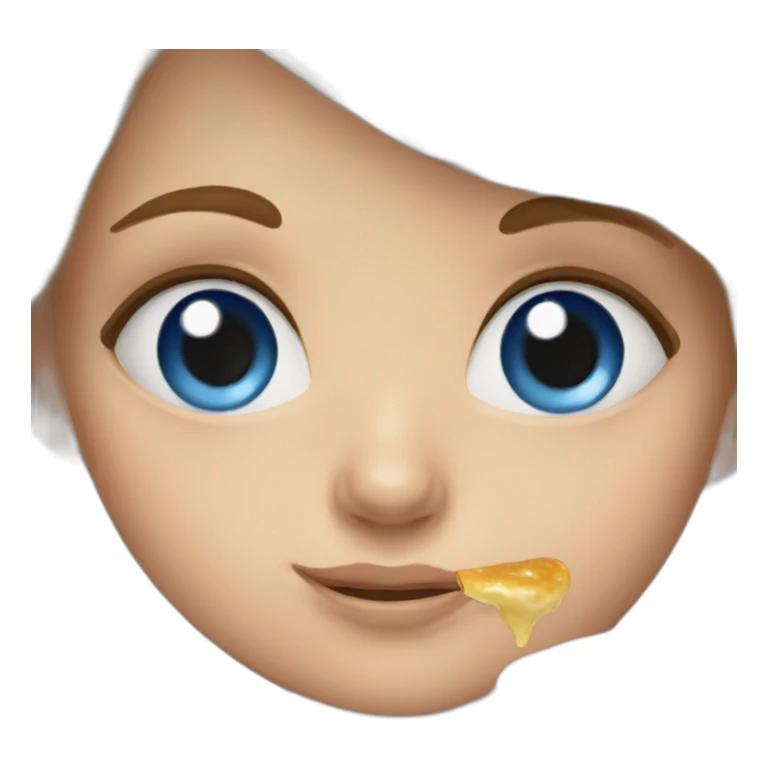 girl whit blue eye eat pancake sticker