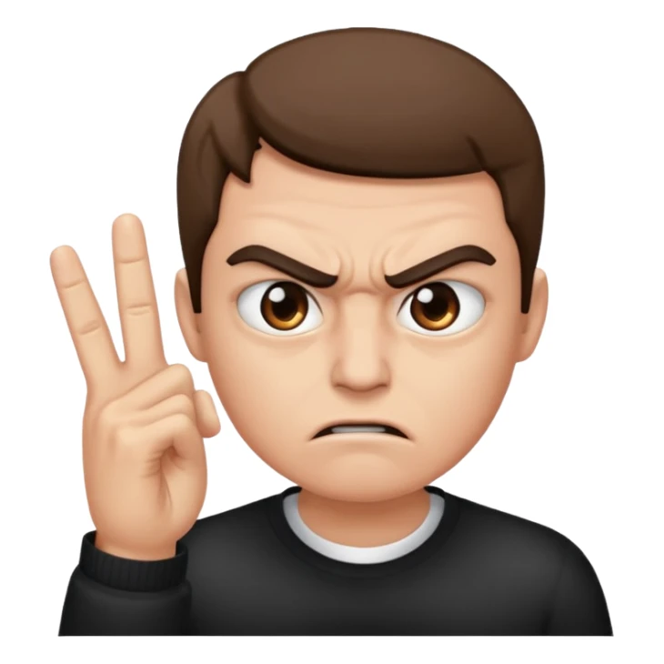 Tête en colère avec les doigts devant les yeux qui surrveille sticker