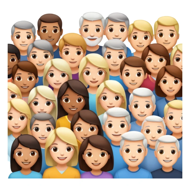 A beautiful crowd of white people sticker