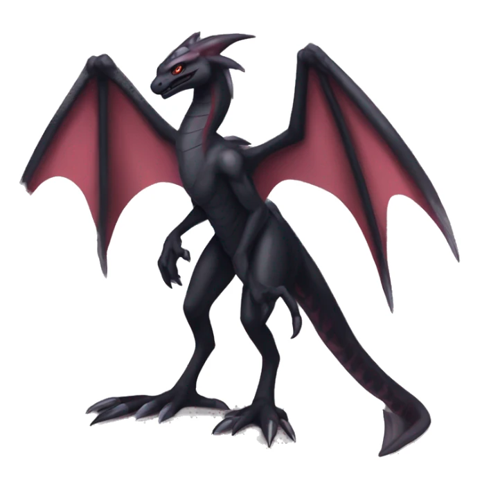 cool edgy black and maroon Dark-type nargacuga Salazzle  Salandite Pokémon full body by LiLaiRa, by Falvie sticker