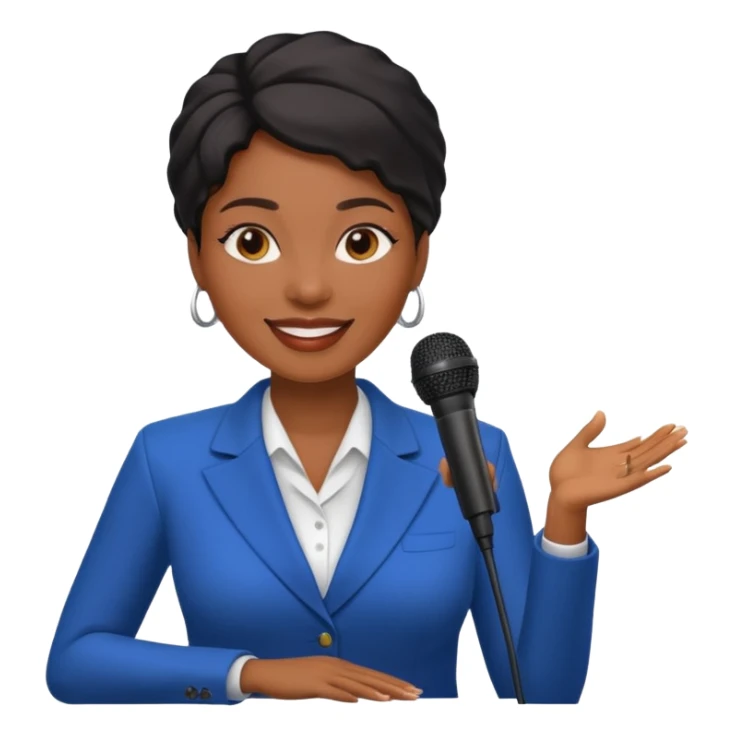 Public Speaker black woman  sticker
