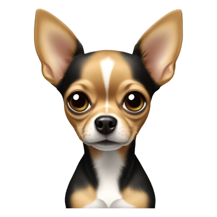 Perro Chihuahua con manchas cafés y mujer de pelo negro  sticker
