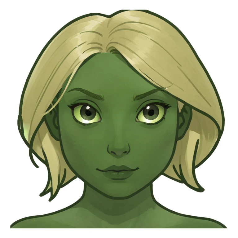 Sad Blonde white girl green eyes sticker