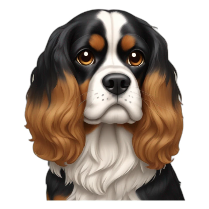 king charles caviller black and tan no white sticker