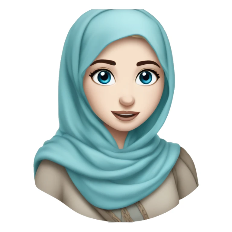 Hijabi elsa princess freckless blue eyes sticker
