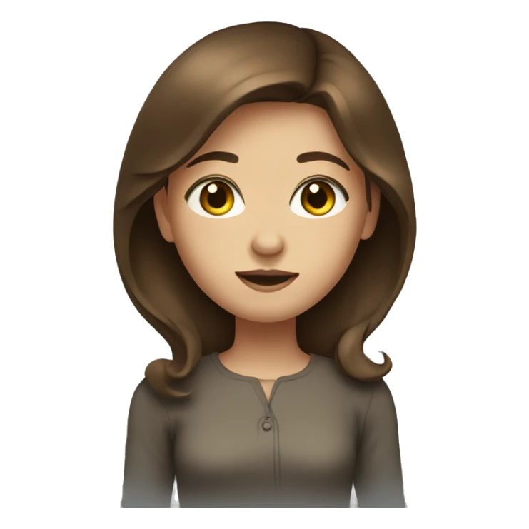 Girl with brown hair and geen eyes sticker