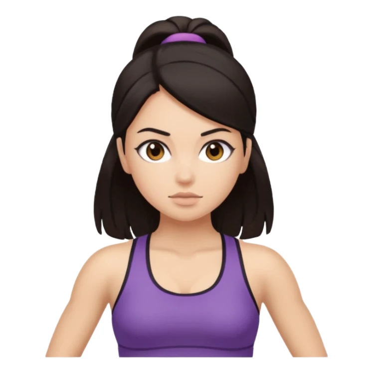 girl at gym dark hair and eyes sticker