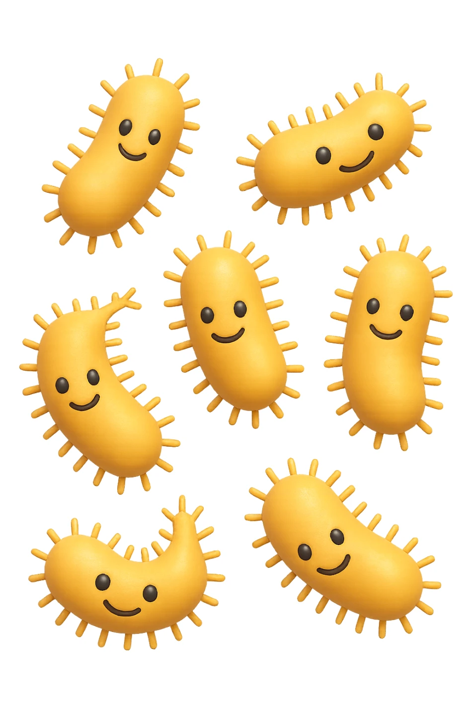 EMOJI STILE IPHONE 3D DI batteri intestinali che fluttuano in aria E FALLO MOLTO REALISTICO IN 3D sticker