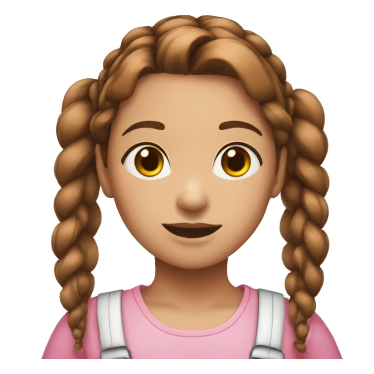 Girl with brown-pink pigtails sticker