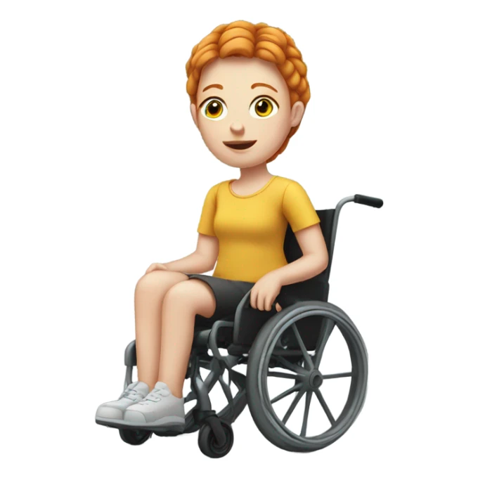 Ginger girl in wheelchair sticker