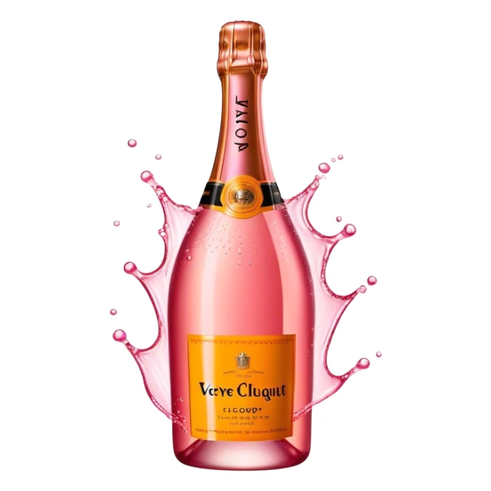 Veuve Clicquot rosé champagne bottle sticker