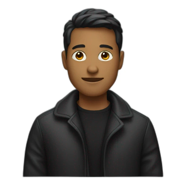 person in a coat and black shirt sticker