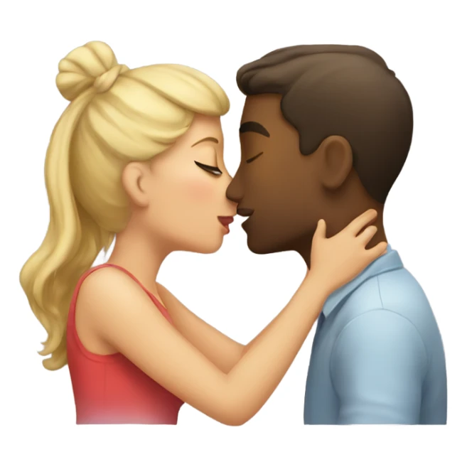 Girl kissing a guys neck sticker