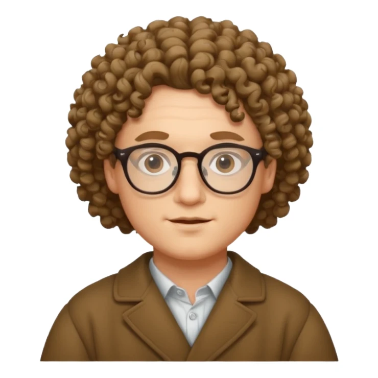 philosopher, wearing glasses, curly hair sticker