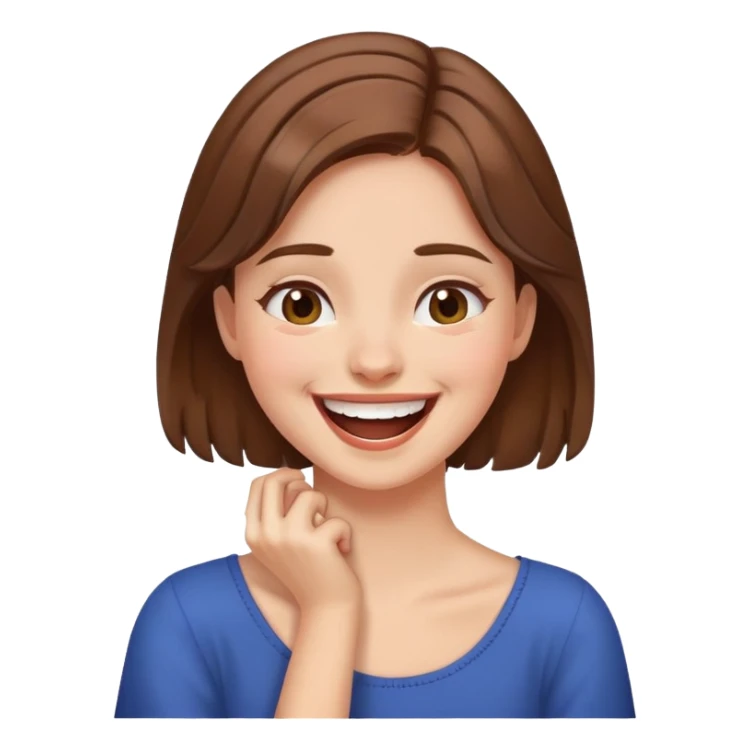 Ames crossed holding neck laughing girl  sticker