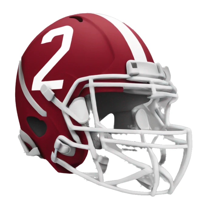 crimson football helmet with the number 2 on the side sticker
