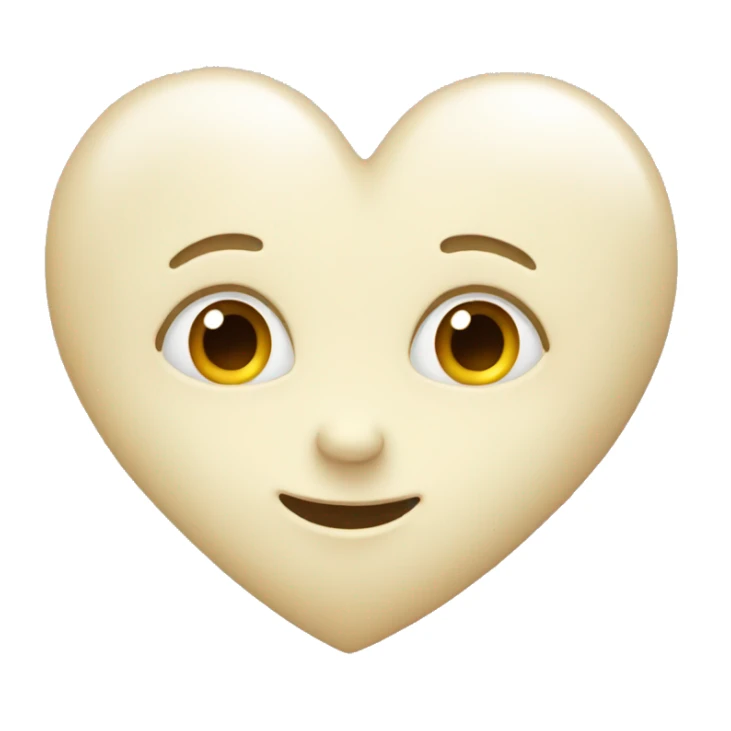Cream heart  sticker