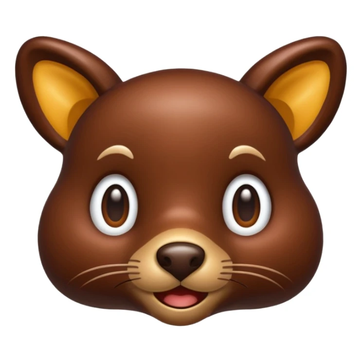 chocolate as an animal shape sticker