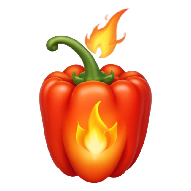 un piment avec une petite flamme a coté sticker