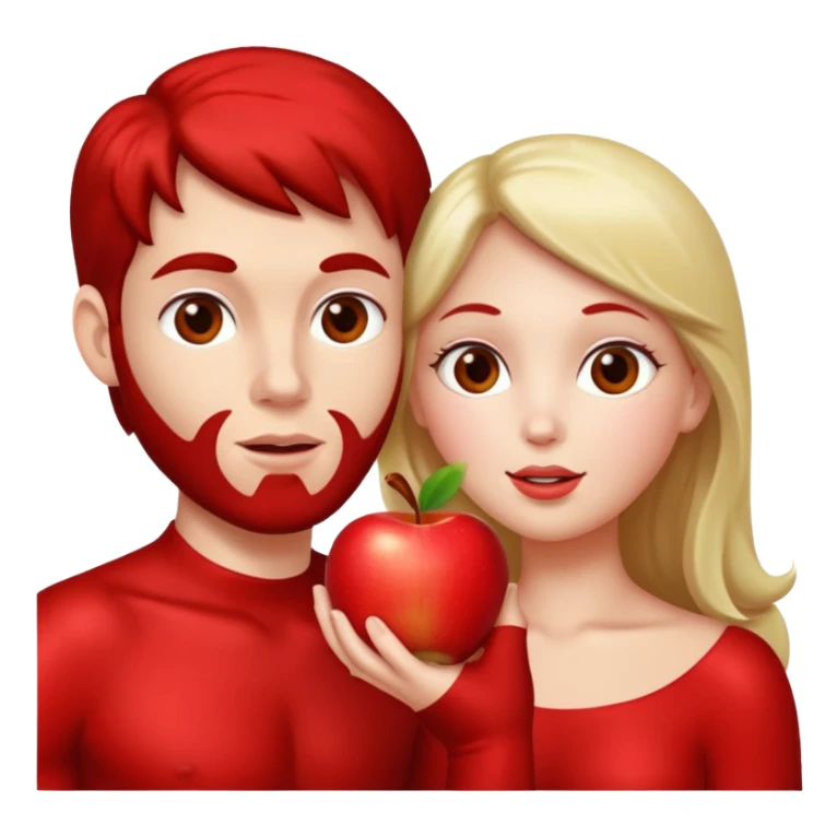 Adam and Eve eating an apple sticker