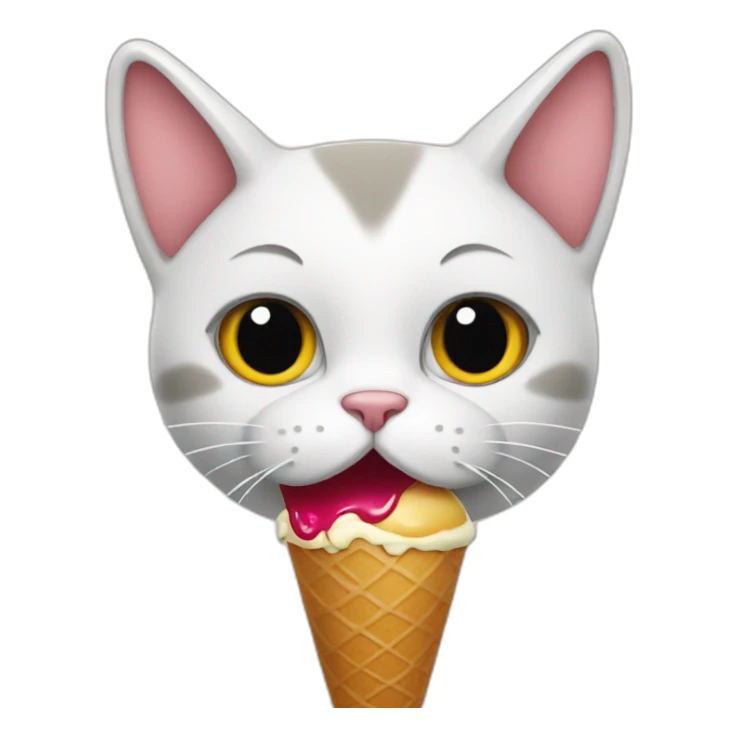 cat eating ice cream  sticker