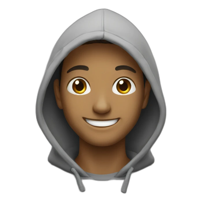 a smiling hoody sticker