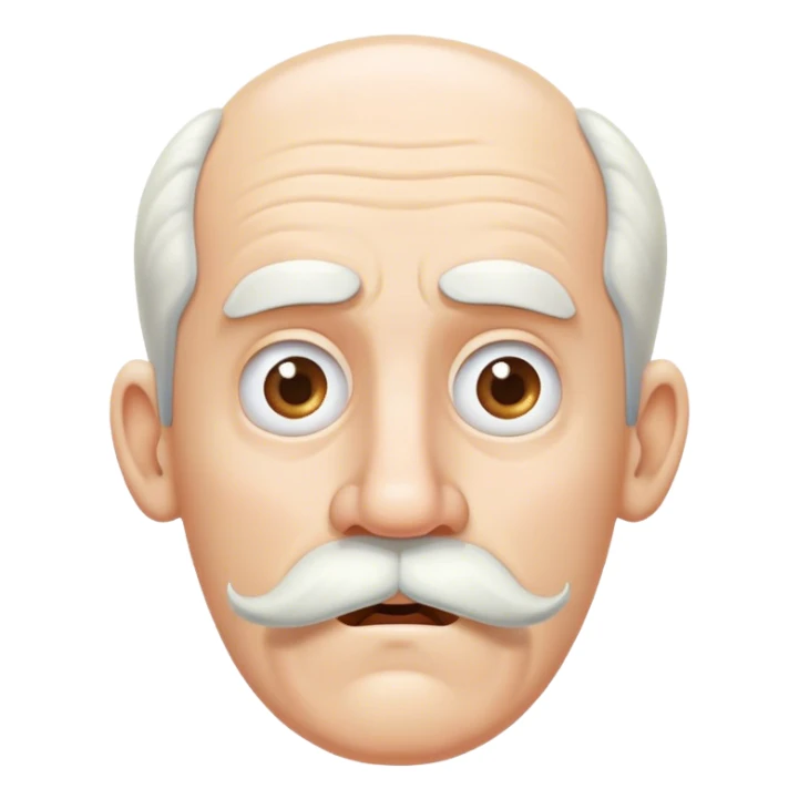 pale skinned onkel with big white mustache looking confused sticker