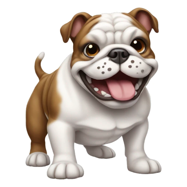 brown and white bulldog smiling and giving a thumbs up sticker