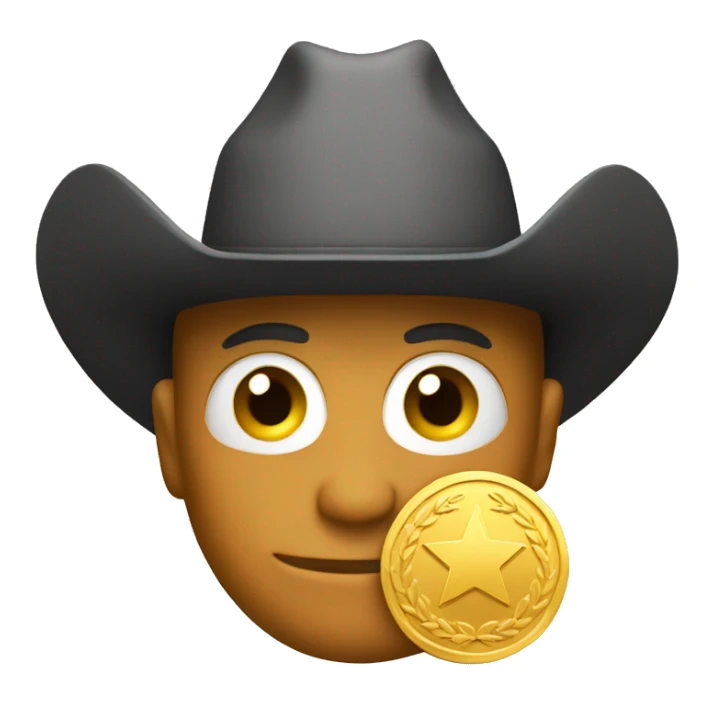gold medal with a cowboy hat sticker