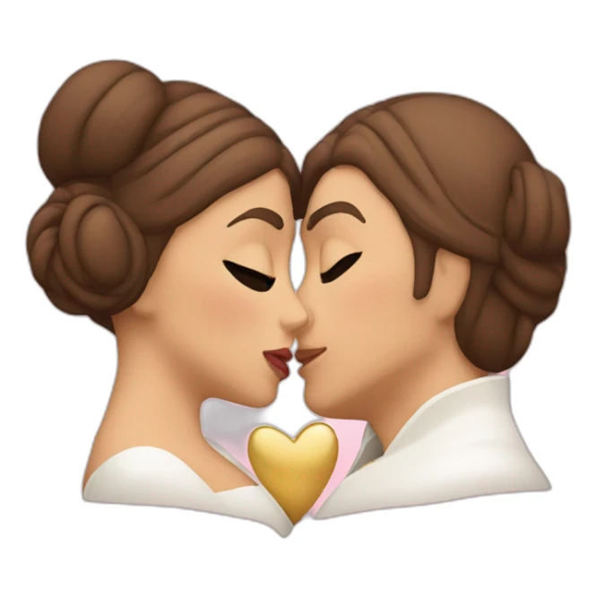 princess leia kiss heart sticker