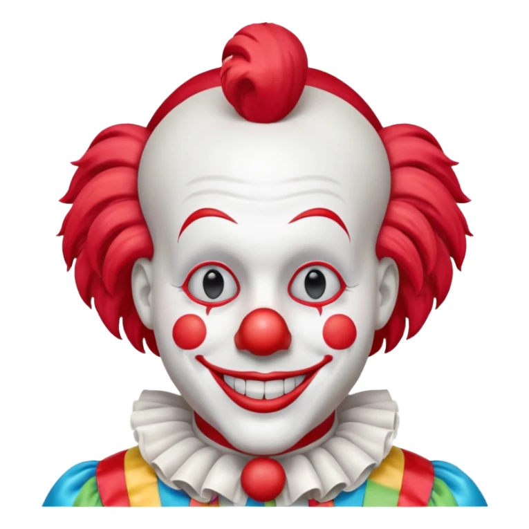A white animatronic humanoid male clown manne sticker