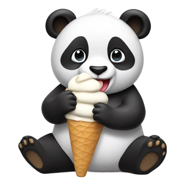 Panda eating ice cream sticker