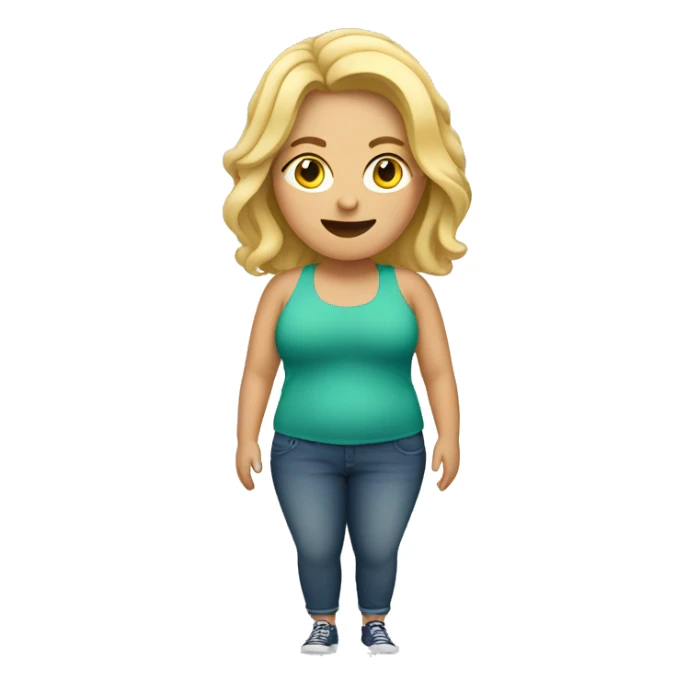 Chubby, blonde woman on her holidays  sticker