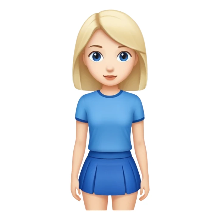 Jeune femme en minijupe bleue sticker