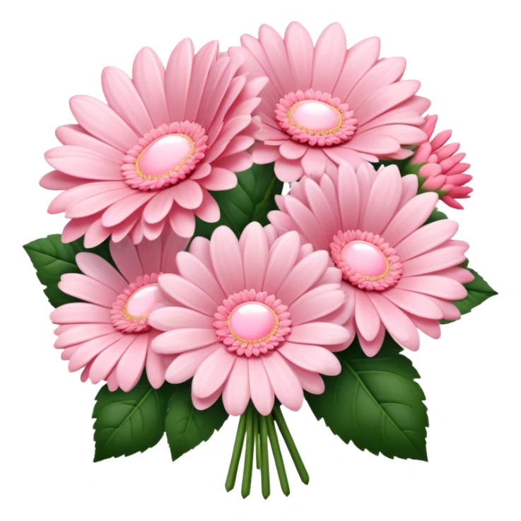 realistic Rose Quartz Pink gerbers bouquet vintage galmour sticker