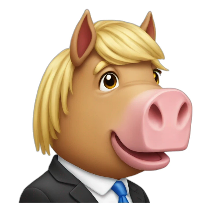 Trump as a horse pig sticker