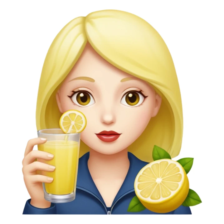 The Rosa roxburghii fruit is personified and then drinks lemon juice. sticker