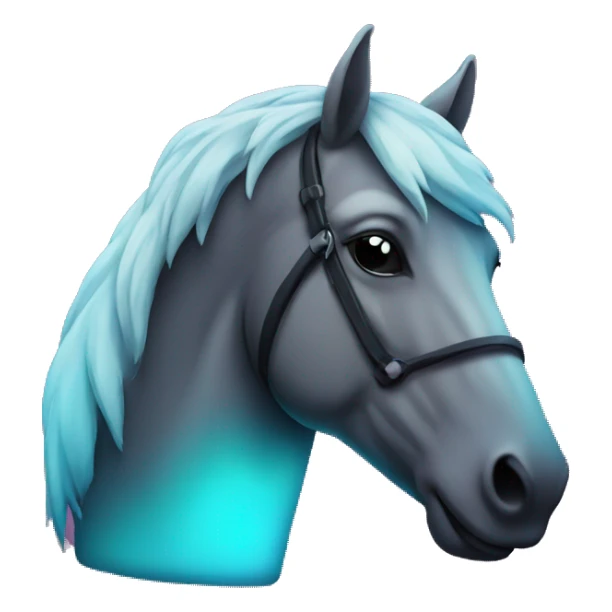 Neon sign of a horse emoji sticker