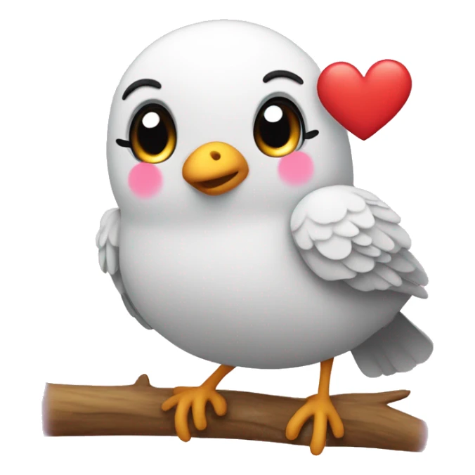 Cutie Little bird with hearts sticker