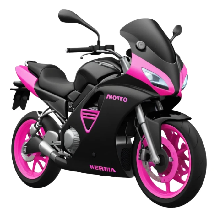 moto sportiva con scritta nera e solo avanti rosa fluorescente  sticker